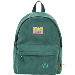 Harajuku corduroy series backpack women's large-capacity travel backpack unisex laptop bag fashion school bag