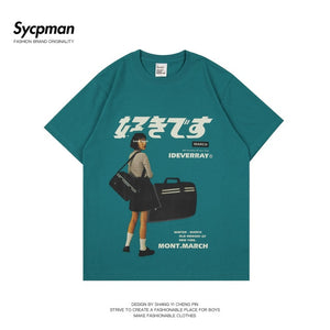 Hip hop Street Harajuku T-shirt women's Japanese printed T-shirt 2021 men's short sleeve T-shirt summer cotton loose tide brand