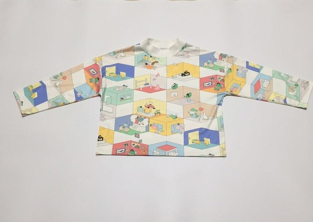 Spring Autumn New Design Harajuku Women T Shirts Cartoon Print Playful Chic Tee Shirt Tops Short T-shirt For Ladies Preppy Style
